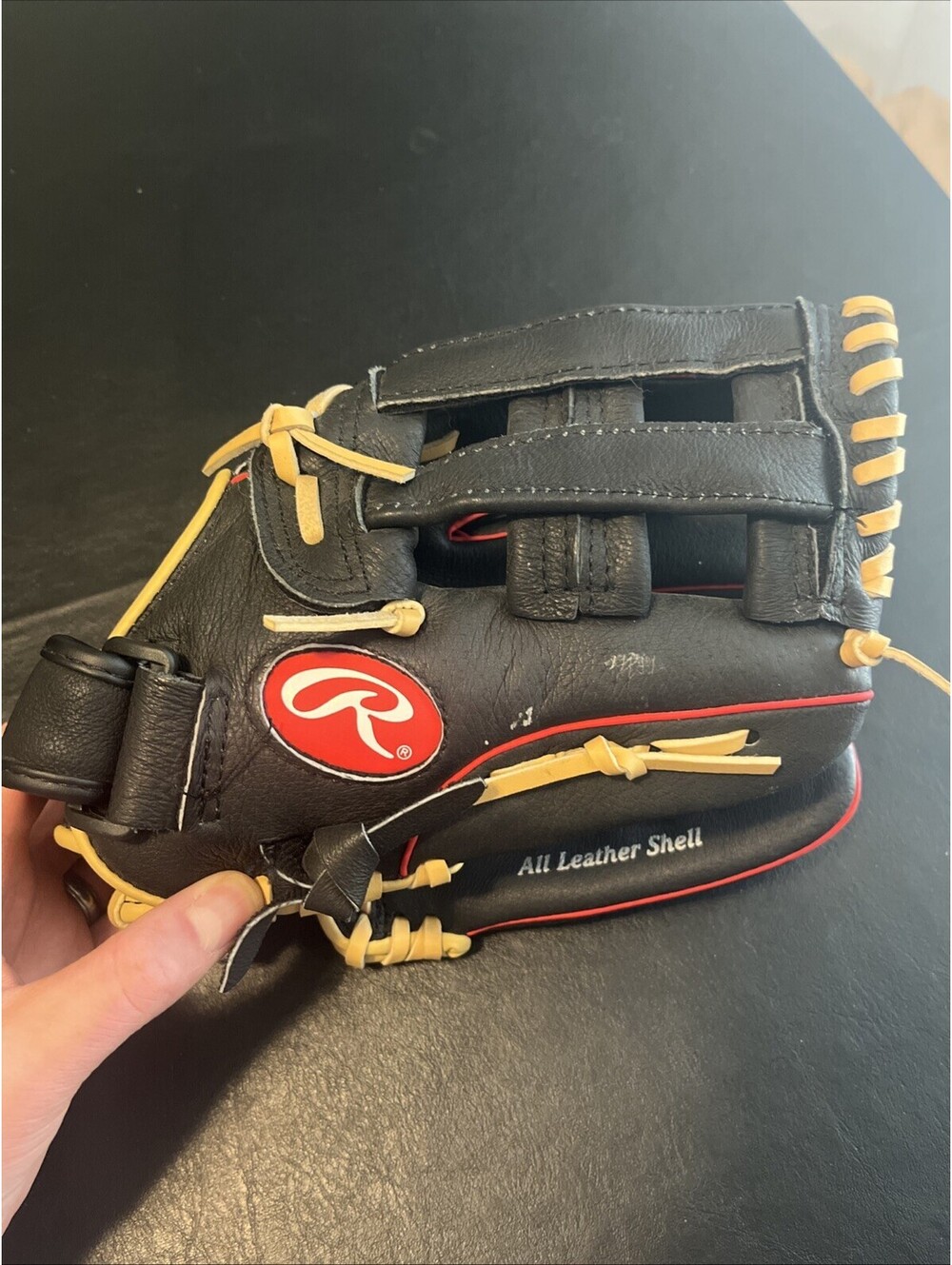 RAWLINGS H115HB Glove Highlight Series Playmaker 11.5 Inch Black Leather RHT